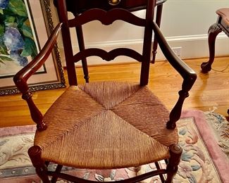 Ladder back rush seat chair