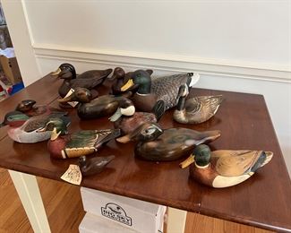 Duck decoys many with boxes