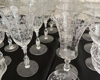 Vintage antique beautiful etched crystal glassware