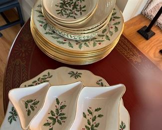 Very large set of Lenox Christmas china
