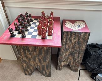 Chess table and bench