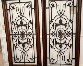 Large iron grill mirrors