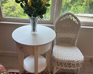 Wicker chair and table