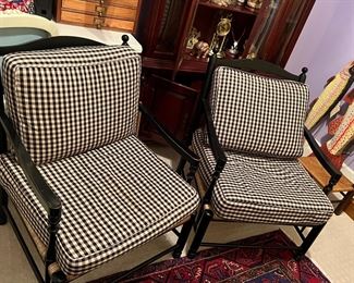 Two great black white checked chairs