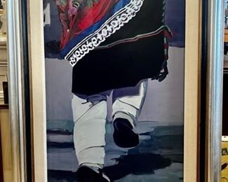 Jim Rabby original oil, "Dances with Everything", 1989.