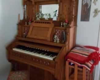 Ornate Antique pump organ with some restoration