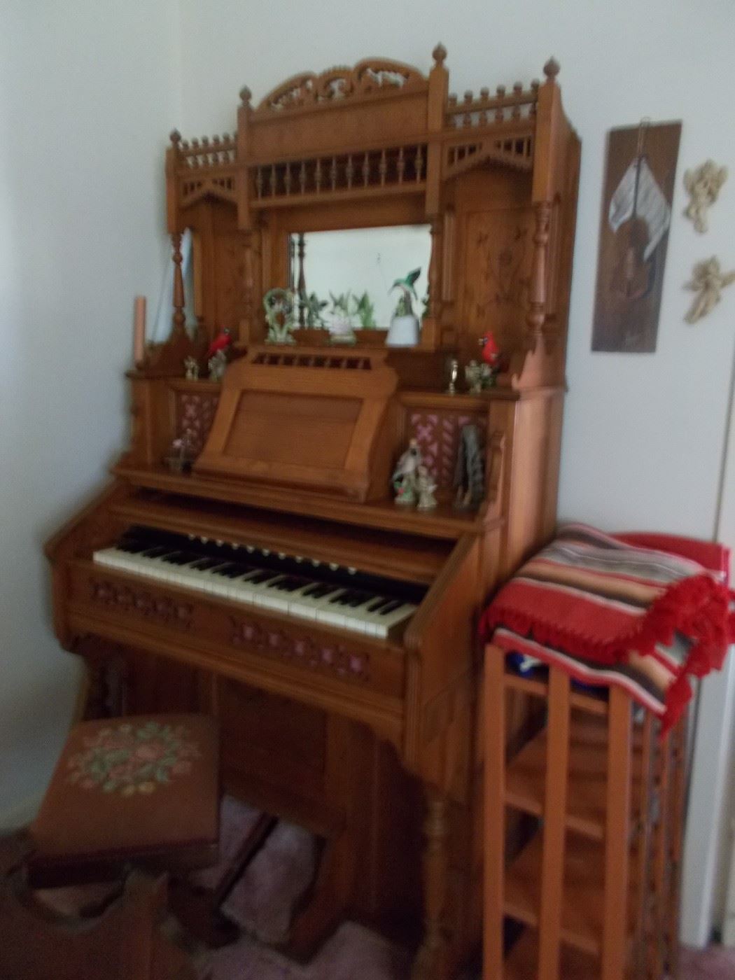 Ornate Antique pump organ with some restoration