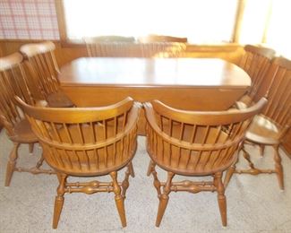 Drop side maple dinette and 8 chairs by Nickol and Stone