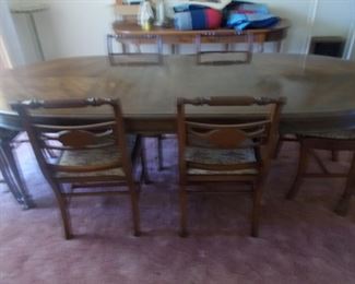 Large antique dining table 8 chairs