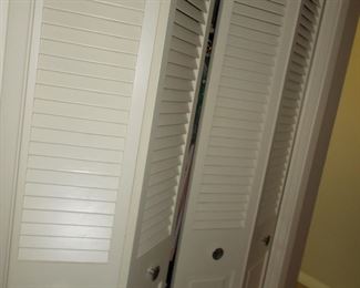 5 sets of louvered vintage bi-fold closet cut out closet doors
