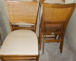 VERY VINTAGE Stakmore cane back folding chairs and table set