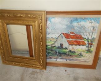 Oil and antique frames