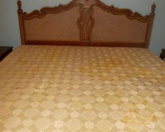 Caned king bed, with or without mattress