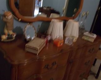 Matching triple dresser and mirror