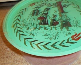 Vintage can with tray ?? lid