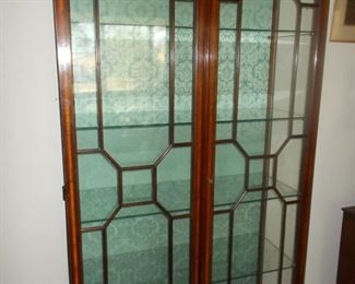 Matching china cabinet with damaged glass on one side