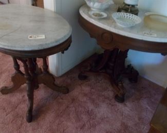 Marble top antique parlor tables