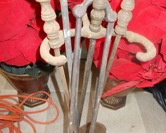 Antique fireplace tools
