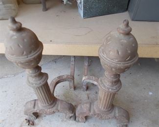 Brass topped and irons