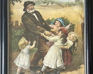 Vintage Frederick Morgan Off To The Fair 12.5" X 14.75" Print In Frame 