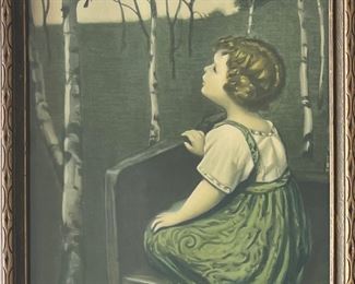Antique Simon Glucklich Spring Song 10.25" X 13.25" Print 