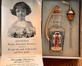 Incredibly Rare Antique 1800's Dorothy Vernon Jennings Co, Perfume Atomizer In Original Box With Instructions 
