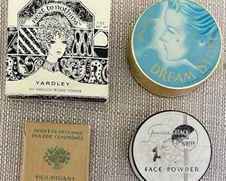 Vintage Yardley Next To Nothing Compact IOB - (3) Paper Powder Box Black & White - Woodbury -Houbigant Paris