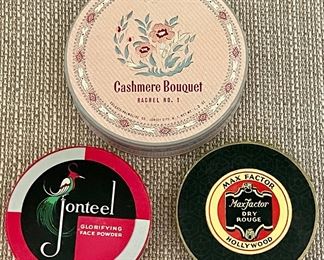 Vintage Paper Powder Boxes - Jonteel Glorifying Face Powder - Max Factor Dry Rouge - Cashmere Bouquet Rachel 1