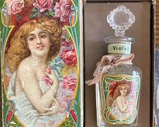 1899 Antique Seely Detroit Violet Perfume Bottle In Original Box 