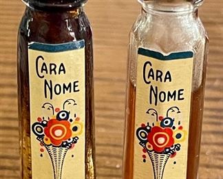 (2) 1918 Cara Nome Langlois Boston One Dram Perfume Bottles (1) With Perfume 