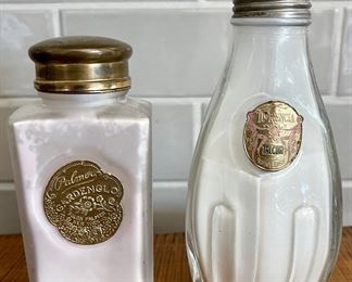 Antique Art Nouveau Palmer Garden Glo Talc Bottle & Lorencia Talcum Rawleigh  With Powder 
