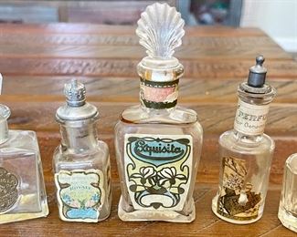 5 Antique Perfume Bottles Art Deco Palmer Gardenglo - Exquisita - Pleasant Perfume - Royale Ed Gerarde 