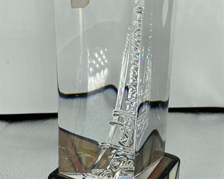 #122 Baccarat Crystal Eiffel Tower vintage very rare with authentican and original box. faceted design illusion and etched brand stamp with number 027 underside                       $99