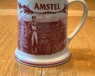 #132 Amstel Beer Stein Mug Delft Red handmade made in Holland no flaws                                                                 $20