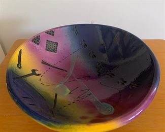 #211 signed hand painted pottery             $35