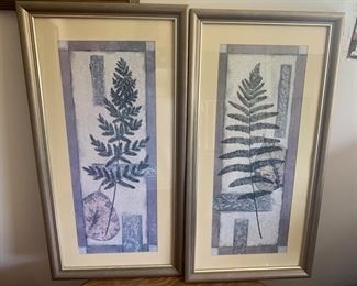 #224 set of framed leaf pictures. $10