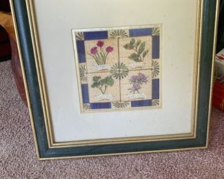 #249 framed herb picture                                 $10