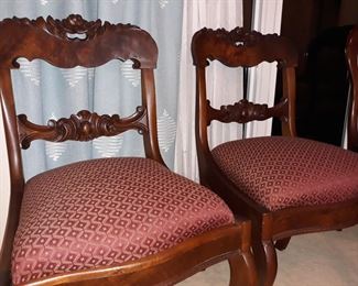 Antique parlor chairs, set of four