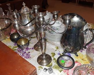 Sterling silver candelabras