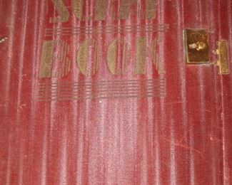 Old scrapbook with interesting pamphlets and postcards from Chicago World's Fair.