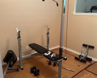 Weight room, equipment weights