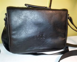 Hugo Boss Leather Messenger Bag