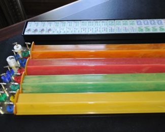 Wonderful Vintage Mah Jong Set with 5 Royal Game Trays, 151 Tiles (and extras) Complete with a Travel Case!