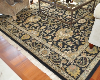 Genuine Hand Knotted 100% Wool with a Cotton Foundation,  Black Mongolian Area Rug, Made in India 9'6" x 11' 6"
