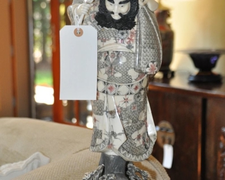 Phenomenal Hand Carved and Painted Asian 19" Sculpture of a Man Carrying His Wife on His Back! 19"h x 7"w 