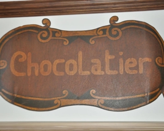 Antique French Store Advertising  Sign, " Chocolatier", 69"w x 37"h