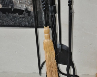 Black Iron 5 Piece Fireplace Tool Set