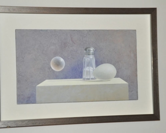 W. Louis Jones, (1943-2020) American.  Signed " The Egg and I" Acrylic 1972. 20"w x 14"h