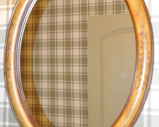 Shabby Chic Painted Oval Wall Mirror,  25” x 32” 