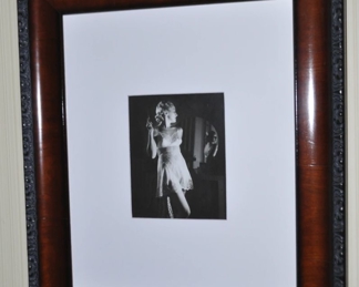 Beautiful Mahogany Framed Black and White Vintage Lingerie Photography, 21.5" x 25.5"
